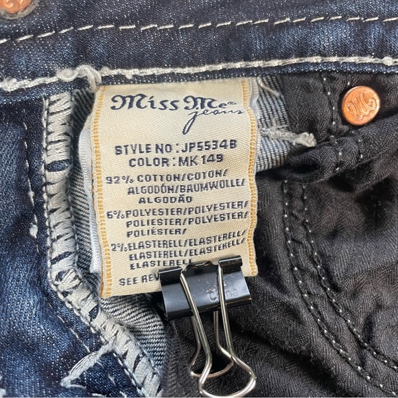 Miss Me Bootcut Jeans JP5534B Embroidered Fleur-de-Lis Wings  Sz 26 - Picture 7 of 14